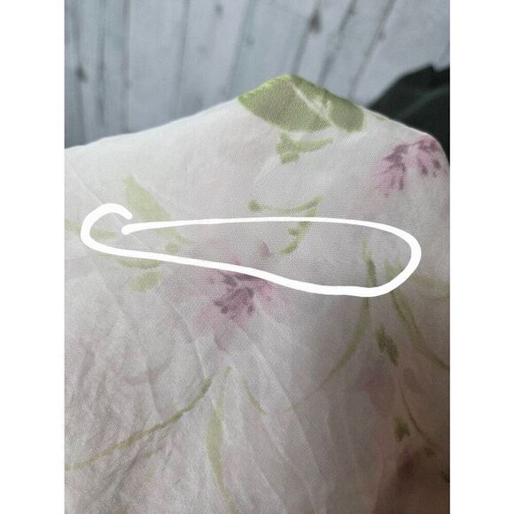 Giusy Italy 100% Silk V-Neck Flutter Sleeve Ethereal Floral Fairycore Top Sz. S - Picture 6 of 8